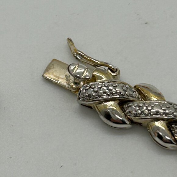 Vintage Ross-Simons Tennis Bracelet 925 Sterling Silver Gold Vermeil 7.5" 20g - Picture 7 of 15